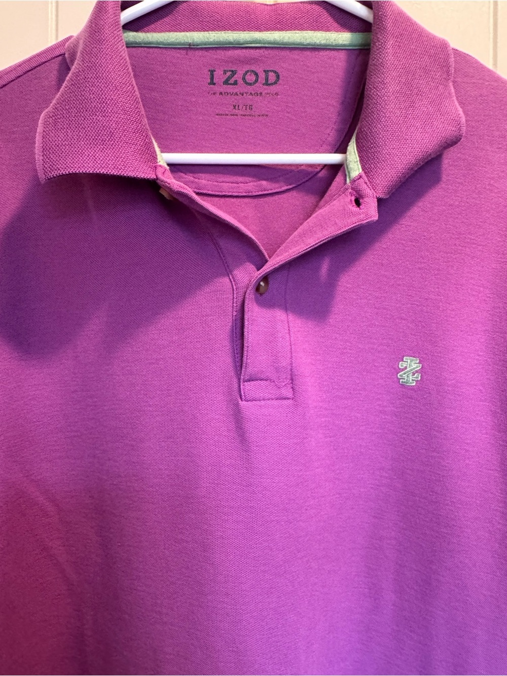 Izod Men's Magenta Polo with Mint Accent